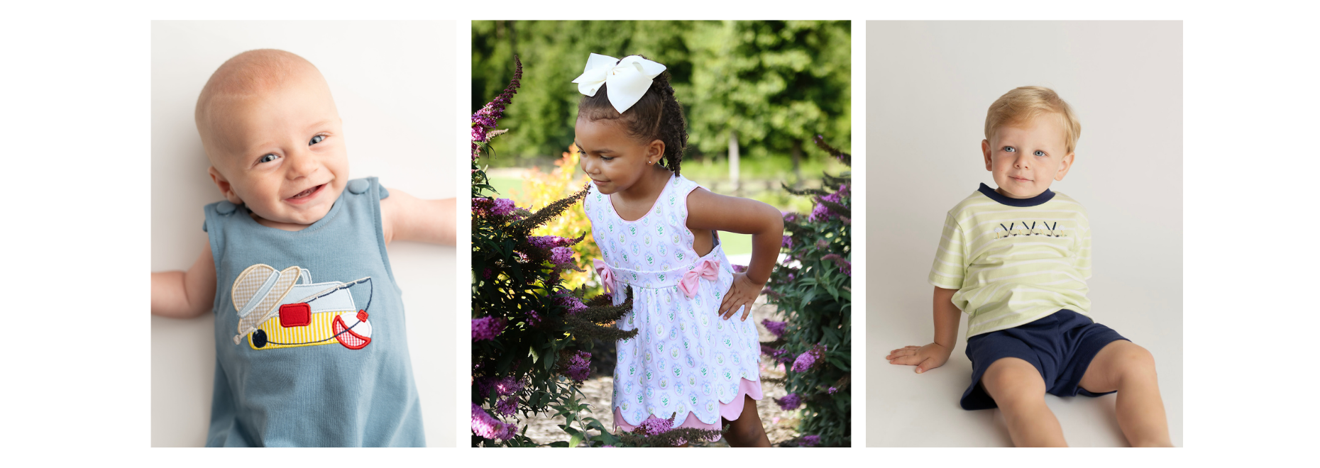 Three Sisters Clothes Three Children in cute summer clothing